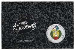 Tuvalu: The Simpson - Season's Greetings coloured 1 oz Silver 2022 (coin in the card)