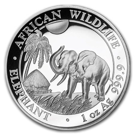 Faune africaine : Éléphant 1 once d'argent 2017