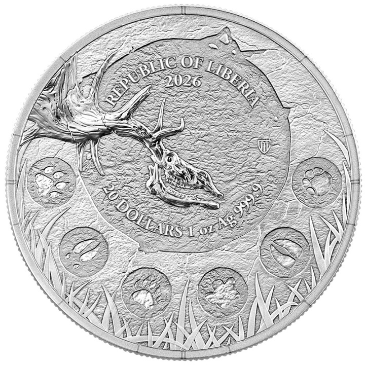 Silbermünze Germania Mint: Megafauna - Riesenhirsch 1 Unze Silber 2026