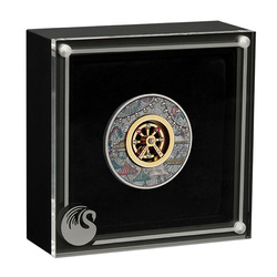 Tuvalu: Ferris Wheel kolorowany 2 uncje Srebra 2025 Antiqued Coin 