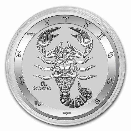 Tokelau: Zodiac Series - Skorpion 1 uncja Srebra 2022