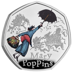 Mary Poppins színes 50 pence ezüst 2025 Proof