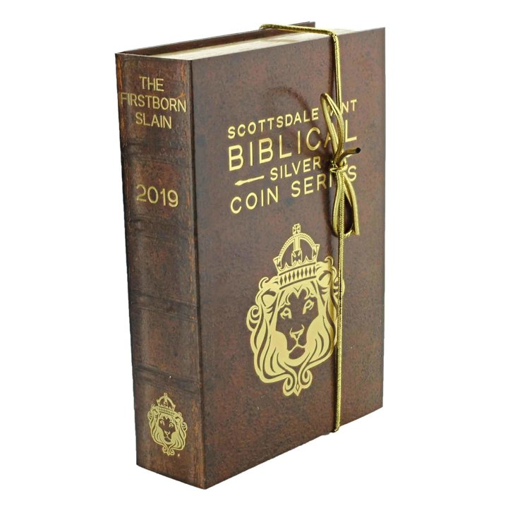 Niue: Biblické - Zabití prvorozených 2 unce stříbra 2019 Proof Antiqued Coin