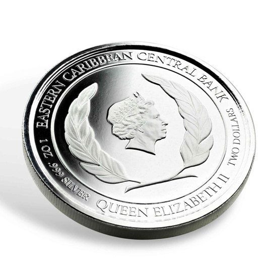 St. Lucia: Flamingo colorato 1 oz Silver 2019 Proof