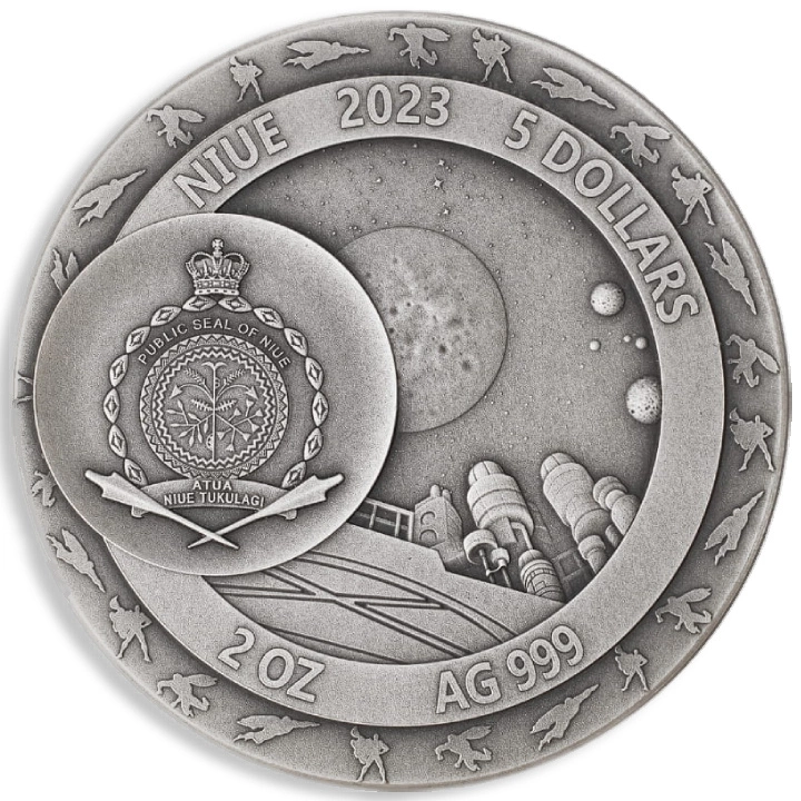 Niue: DC Comics - Superman colorato 2 once d'argento 2023 Moneta antica ad alto rilievo