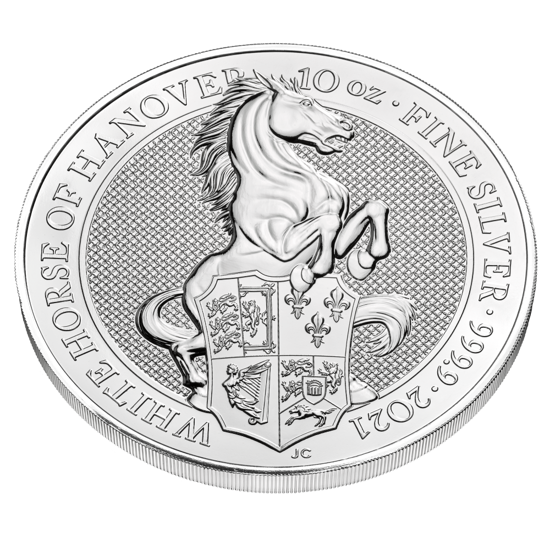 The Queen’s Beasts 2021: The White Horse of Hanover 10 oz Silver