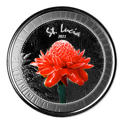 Santa Lucía Jardines Botánicos de color 1 oz Plata 2021 Proof