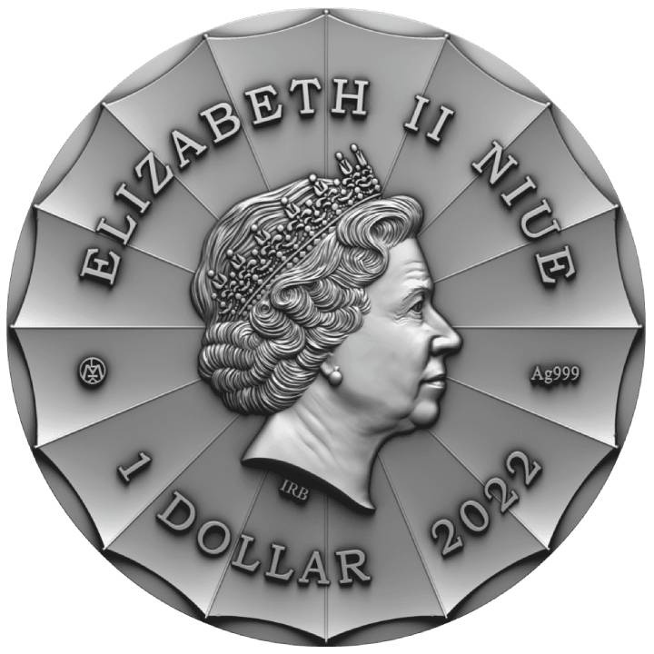 Niue: Fairy Tales - The Magical Nanny coloured $1 Silber 2022 High Relief Antiqued Coin