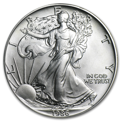 Americký orel 1 unce stříbra 1986
