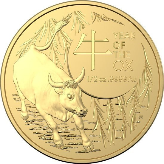 Royal Australian Mint: Lunar- Rok Bawoła 1/2 uncji Złota 2021