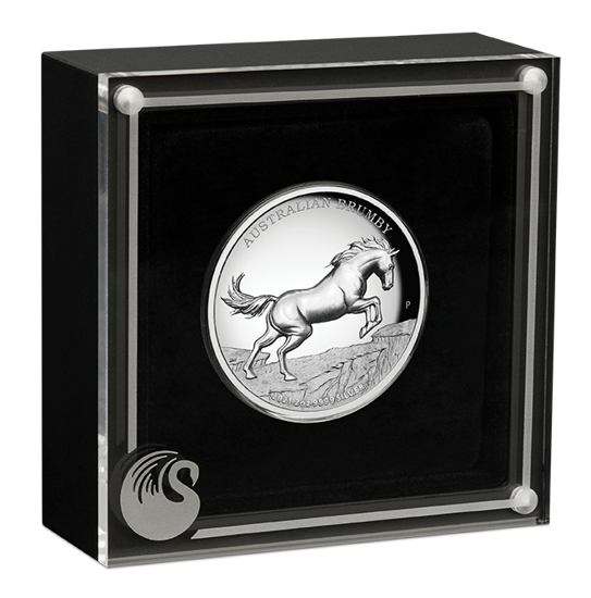 Cavallo selvaggio australiano - Brumby 2 once d'argento 2021 High Relief Proof