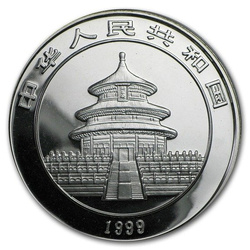 China Panda 1 oz Silver 1999