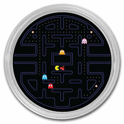 Niue: PAC-MAN - Circular Maze coloured 2 oz Silber 2023 Proof Coin