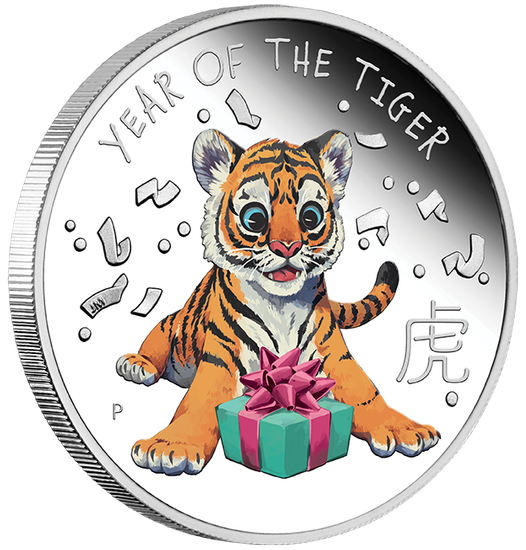 Lunar III: Kis tigris Színes 1/2 uncia ezüst 2022 Proof