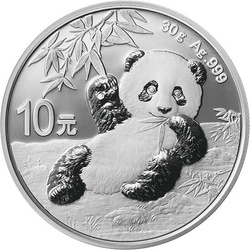 Čínská panda 30 gramů stříbra 2020
