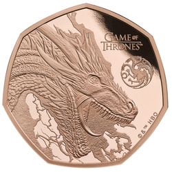Gold Coin Game of Thrones - Fire 50p Gold 2026 Proof