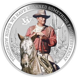 Tuvalu: John Wayne colorato 1 oncia d'argento 2022