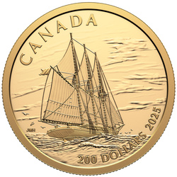 Kanada: Tall Ships - Three-Masted Schooner 200 dolláros arany 2025 Proof