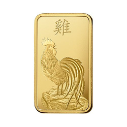 Lingote de oro de 1 oz Serie Lunar Año del Gallo
