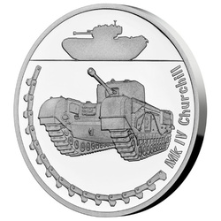 Niue : Véhicules blindés - Mk IV Churchill 1 Argent 2023 Proof