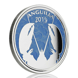 Anguilla: Lobster coloured 1 oz Silber 2019 Proof