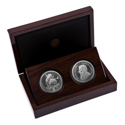 Set de Monede de Argint Big Five III: Buffalo + Krugerrand Privy Mark 2 x 1 uncie de Argint 2026 Proof