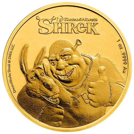 Niue: Shrek 20 Aniversario de la película 1 oz Oro 2021
