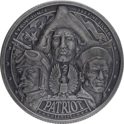 Patriot : Seconde Guerre mondiale 1 once d'argent 2019 Antiqued Round Coin