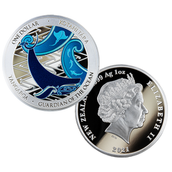 Tangaroa Guardian of the Ocean: Set of 2 coloured coins 2 oz Silber 2021