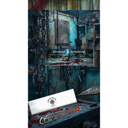 Ghana: Bloody Chainsaw coloreada 2 onzas Plata 2025 Moneda con forma envejecida