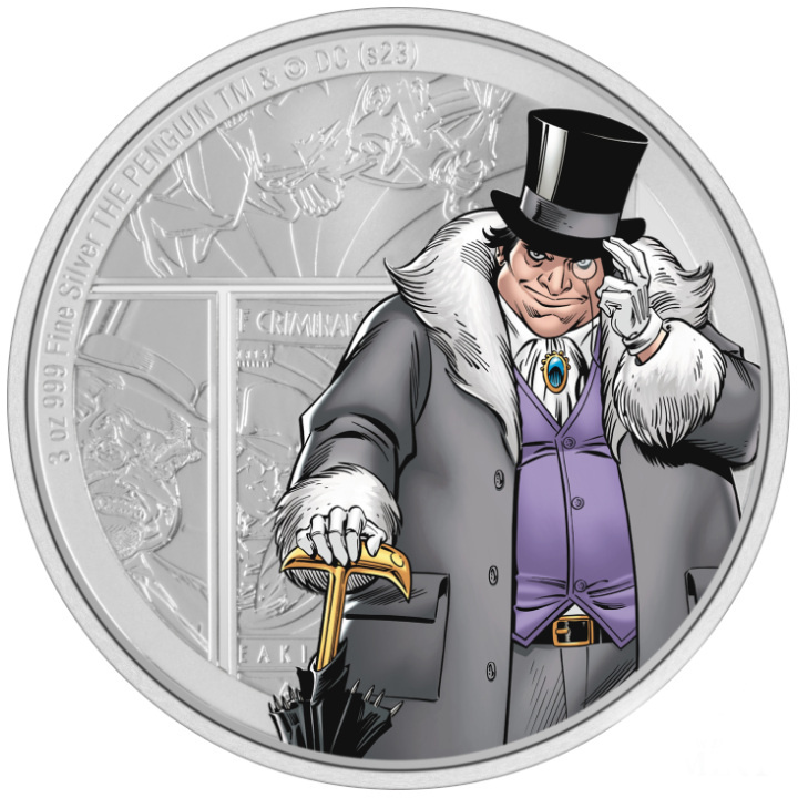 Niue : DC Villains - Le Pingouin coloré 3 onces d'argent 2023 Proof