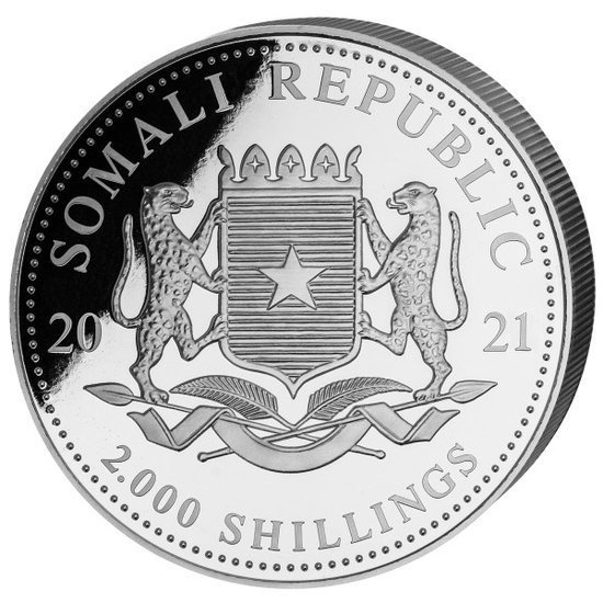 African Wildlife: Słoń Somalijski 1000 gramów Srebra 2021