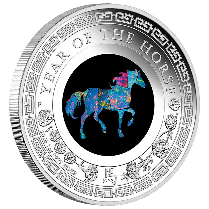 Perth Mint : Lunar III – Année du Cheval 1 once d’Argent 2026 Proof Opal