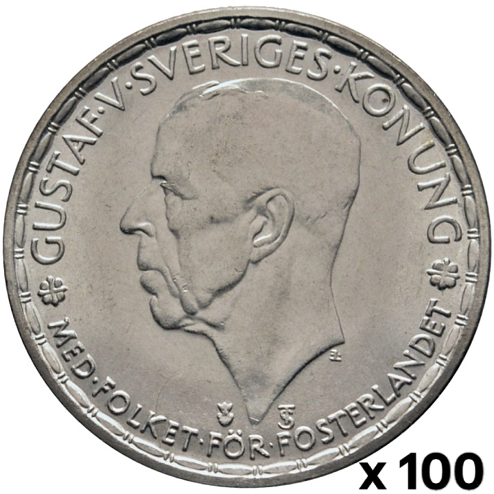 Szwecja, Gustaw V - 1 Korona 1942-1950 100 sztuk