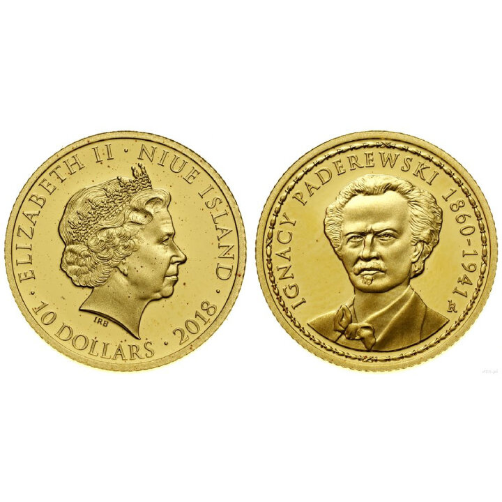 Niue: A lengyel függetlenség atyjai – Ignacy Paderewski 1/4 uncia arany 2018 Proof