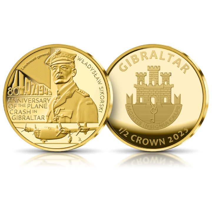 Gibraltar: Zestaw 4 monet - 80. rocznica katastrofy w Gibraltarze 2023