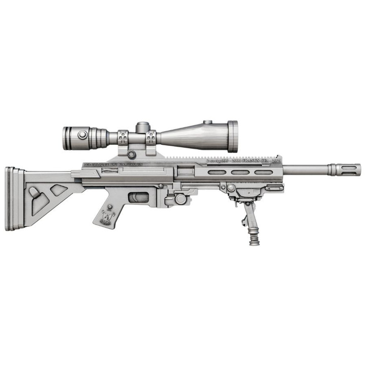 Cameroon Deadliest Weapon – AG 47 Widowmaker Mystery Box (zufällige Münze aus der Serie) 2 Unzen Silber 2025 Shaped Coin