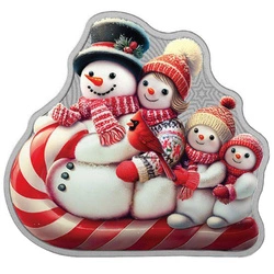 Salomonen: Snowman Sleigh Ride koloriert 1 Unze Silber 2025 Prooflike