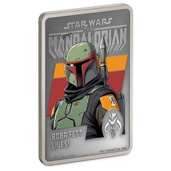 Niue: Star Wars The Mandalorian – Boba Fett colorato 1 oncia d'argento 2022 Finitura anticata