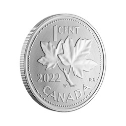 Kanada: Sbohem penny – W Mint Mark 1 unce stříbra 2022 Specimen