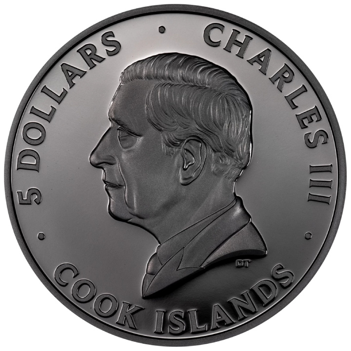 Cook Islands: Butterfly 1 uncja Srebra 2025 Obsidian Black
