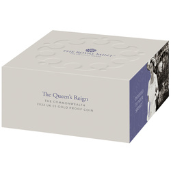 The Queens Reign The Commonwealth 2022 UK GBP5 Gold Proof Coin