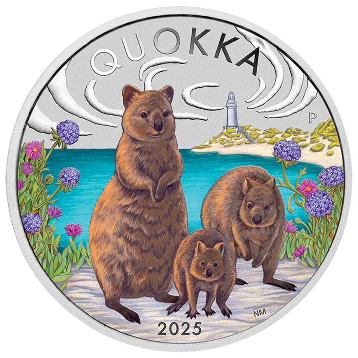 Quokka moneda de plata de 1 onza coloreada 2025 Proof