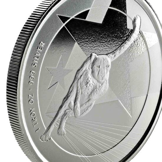 Cameroon: Cheetah 1 oz Silver 2019 Prooflike