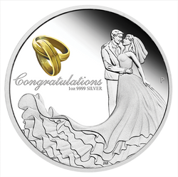 Wedding coloured 1 oz Silber 2022 Proof