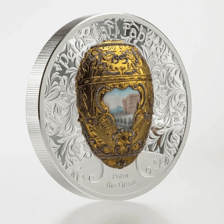 Mongolia: Peter Carl Fabergé – Peter the Great pozłacany 2 uncje Srebra 2026 Proof