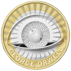 George Orwell £2 placcato oro Argento 2025 Proof Piedfort