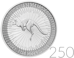 Australisches Känguru 1 oz Silber 250 Stück 2021