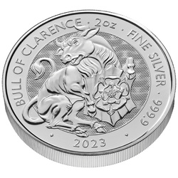 The Royal Tudor Beasts: The Bull of Clarence 2 oz Silver 2023
