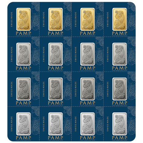 Többgrammos rudak 4 x 2,5 gramm arany, platina, palládium, ezüst